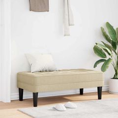 παγκάκι με μαξιλάρι Κρεμ 113 x 57 x 39 εκ. ύφασμα 42001941