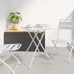Τραπέζι Bistro Λευκό 55 x 55 x 72,5 εκ. Ατσάλι με Πούδρα 42002944