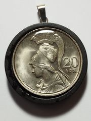 Χειροποίητο μενταγιόν με ελληνικό νόμισμα