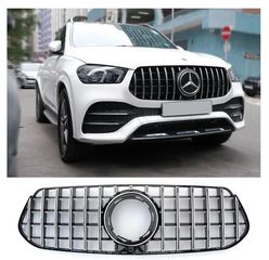 Μάσκα εμπρός MERCEDES GLE (W167) SUV (C167) Coupe (2018-On) Panamericana GT AMG-Line Μαύρο Γυαλιστερό με Χρώμιο