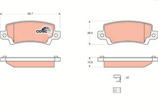 Τακάκια φρένων για TOYOTA COROLLA 0446602070, 0446602020, 0446602160