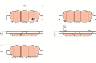 Τακάκια φρένων KIA / NISSAN / SUZUKI TRW 044608H385, 440608H385, 5580077K00