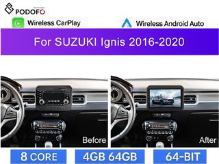 Suzuki Ignis 2017-23 Android Car Radio 9" 4+64GB 8-Core Ασύρματο CarPlay & Aσύρματο Android Auto GPS WiFi DSP