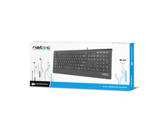 Natec Multimedia Keyboard BARRACUDA slim USB, US layout, black-thumb-3