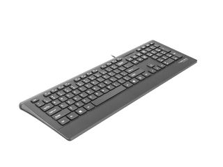 Natec Multimedia Keyboard BARRACUDA slim USB, US layout, black-thumb-2