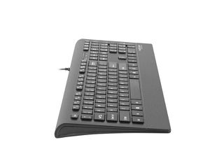 Natec Multimedia Keyboard BARRACUDA slim USB, US layout, black-thumb-1