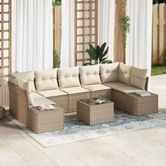 Σετ Καναπέ Κήπου 8 pcs Μπεζ και Κρέμα συνθετικό ρατάν 3355650