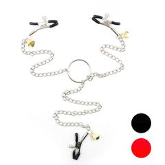 Nipple And Clit Clamp With Bell Black-thumb-3