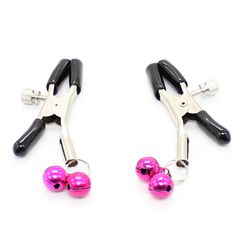 Nipple Clamps with Colorful Bell Purple