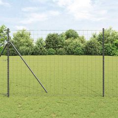 Φράχτης Εuro Γκρι 1,6 x 10 m Σίδηρος με επικάλυψη PVC 42004513
