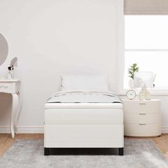 Κρεβάτι με ελατήρια Κρεμ 90 x 190 cm Υφασμάτινο Κορντουρά 42006944