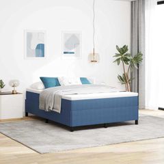 Κρεβάτι με ελατήρια Μπλε 140 x 190 cm Υφασμάτινο Κορντουρά 42006970