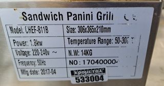 ΤΟΣΤΙΕΡΑ ΜΟΝΗ CHEF 811B ΛΕΙΕΣ ΠΛΑΚΕΣ 1,8KW-thumb-1