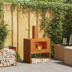 Φωτιά Σκ rusty 60 x 40 x 96 εκ. Ατσάλι Σκληρυθέν στον Αέρα 858935