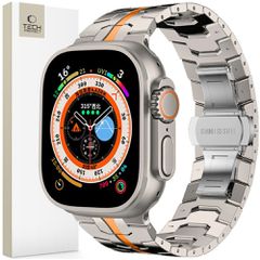 Tech-Protect Line Λουράκι Ανοξείδωτο Ατσάλι για Apple Watch 1/2/3/4/5/6/SE/7/8 (42/44/45/49mm) - Titanium/Orange