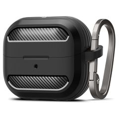Spigen Rugged Armor Θήκη Σιλικόνης με Γάντζο για Samsung Galaxy Buds 3 / 3 Pro - Μαύρο