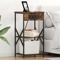 Κομοδίνο Καπνιστή δρυς 41 x 31 x 76 εκ. Επεξεργασμένο ξύλο 859529