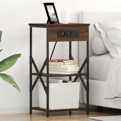 Κομοδίνο 2 pcs Καφέ δρυς 41 x 31 x 76 εκ. Επεξεργασμένο ξύλο 859534