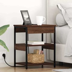 Κομοδίνο 2 pcs Καφέ δρυς Επεξεργασμένο ξύλο 859544