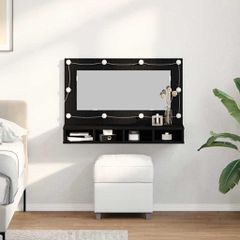 Ντουλάπα Καθρέφτη Μαύρη Οξυά 90 x 31,5 x 62 εκ. 862781