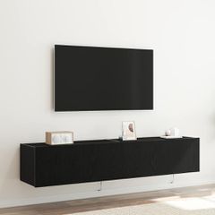 Ντουλάπι Τηλεόρασης Τοίχου 2 pcs Μαύρη Οξυά 80 x 35 x 31 cm 863109
