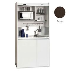 Πολυκουζίνα mini kitchen 105cm OFFICE απόχρωση βέγγε με ψυγείο χωρίς φούρνο για ξενώνες, γραφεία & φοιτητικά studio