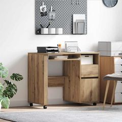 Γραφείο με Ρόδες Artisan Oak Επεξεργασμένο Ξύλο 869537
