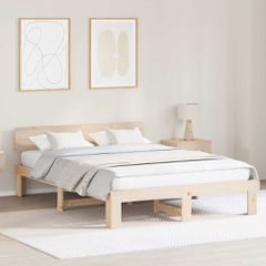 Σκελετός Κρεβατιού Φυσικό 150 x 200 cm Στερεά ξυλεία πεύκου 872647