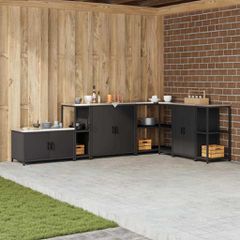 Ράφι Κουζίνας HATTEM Μαύρο 30 x 50 x 92 εκ Ατσάλι 874975