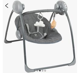 Πωλείται ηλεκτρική κούνια γκρι με σιέλ σχέδιο.