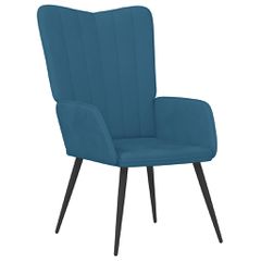 Πολυθρόνα Relax Μπλε Βελούδινη με Σκαμπό 327698-thumb-5