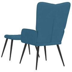 Πολυθρόνα Relax Μπλε Βελούδινη με Σκαμπό 327698-thumb-4