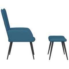 Πολυθρόνα Relax Μπλε Βελούδινη με Σκαμπό 327698-thumb-3