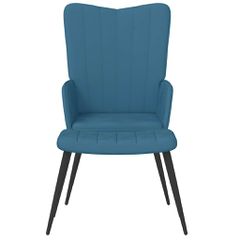 Πολυθρόνα Relax Μπλε Βελούδινη με Σκαμπό 327698-thumb-2