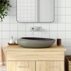 Νιπτήρας Οβάλ Μοβ και Γκρι 59 x 40 x 14 εκ. Κεραμικός 155092
