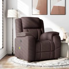 Πολυθρόνα Μασάζ Ανακλινόμενη Σκούρο Καφέ Υφασμάτινη 4015715