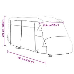 Καλύμματα αυτοκινούμενων γκρι 730x235x275 cm μη υφασμένο ύφασμα 4015879-thumb-10