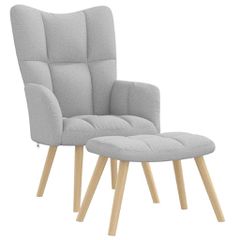 Καρέκλα χαλάρωσης με υποπόδιο Cloud Grey Fabric 4016777