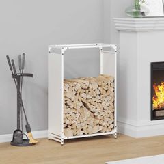 Ράφι για καυσόξυλα Λευκό 60x28x90 cm Ατσάλι ψυχρής έλασης 864212