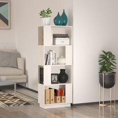 Βιβλιοθήκη/Διαχωριστικό Χώρου Λευκό 51x25x132 εκ. Μασίφ Πεύκο 814040
