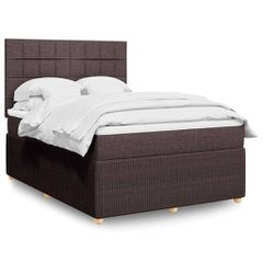 Κρεβάτι Boxspring με Στρώμα Σκούρο Καφέ 160x200 εκ Υφασμάτινο 3294410