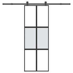 Συρόμενη πόρτα με σετ υλικού 76x205 cm από γυαλί&Αλουμίνιο 3332974