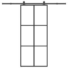 Συρόμενη Πόρτα με Μηχανισμό 90x205 εκ. Γυαλί ESG & Αλουμίνιο 3332819