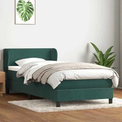 Box Spring κρεβάτι με στρώμα σκούρο πράσινο 80x220εκ. Βελούδινο 3317466