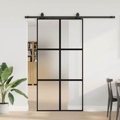 Σετ συρόμενης πόρτας με υλικό μαύρο 102,5x205 cm 3375882