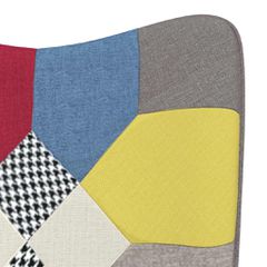 Πολυθρόνα Relax Σχέδιο Patchwork Υφασμάτινη με Σκαμπό 328188-thumb-7