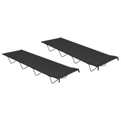 Κρεβάτια Κάμπινγκ 2 τεμ Μαύρα 180x60x19 εκ Ύφασ. Oxford/Ατσάλι 312484