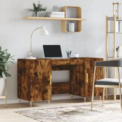 Γραφείο Καπνιστή Δρυς 140 x 50 x 75 εκ. από Επεξεργασμένο Ξύλο 829537