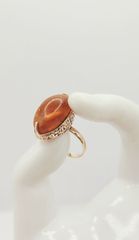 Vintage Χρυσό K14 583 Δαχτυλίδι από Κεχριμπάρι Α90836 ΤΙΜΗ 820 ΕΥΡΩ