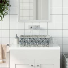 Νιπτήρας Ορθογώνιος Γκρι/Μπλε 46 x 35,5 x 13 εκ. Κεραμικός 155072